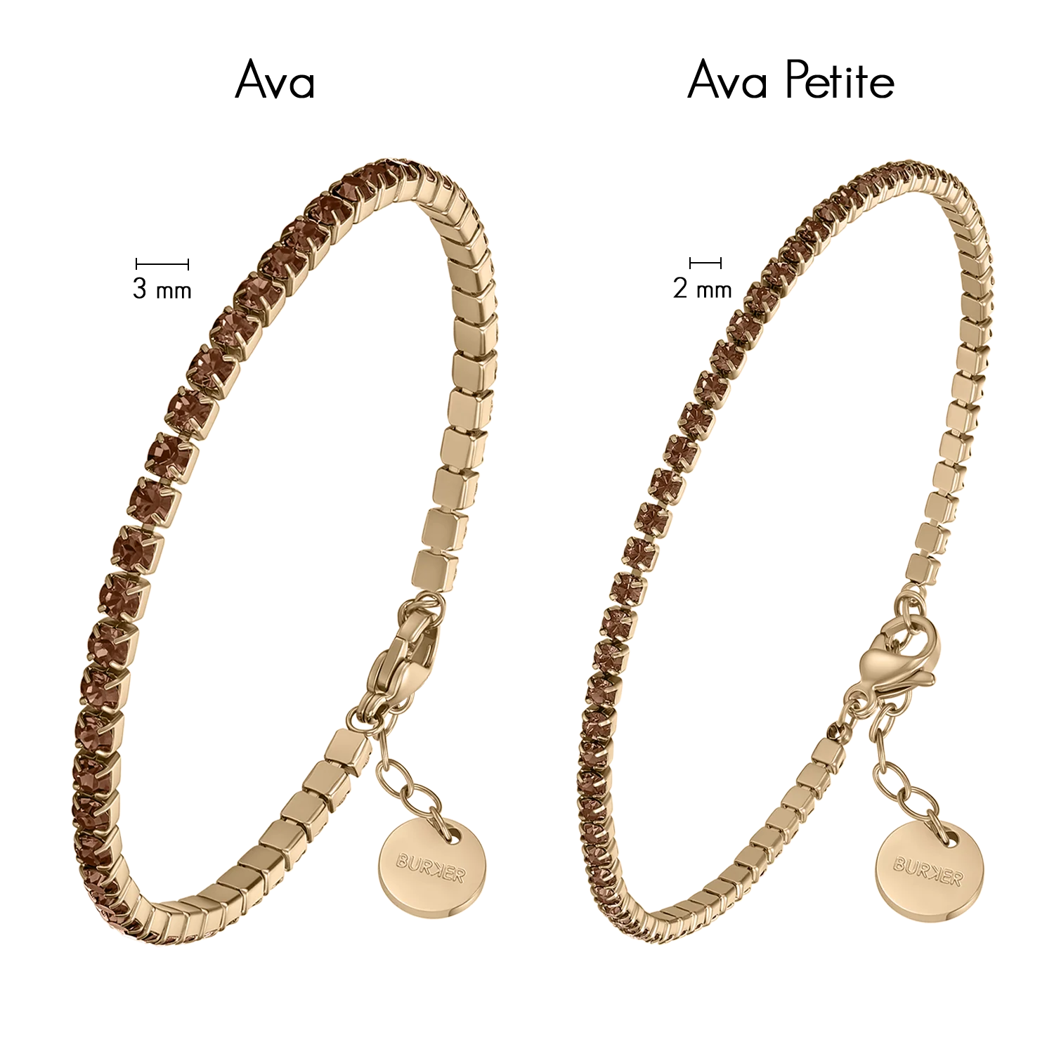 Ava Petite Gold Brown Bracelet - Image 3