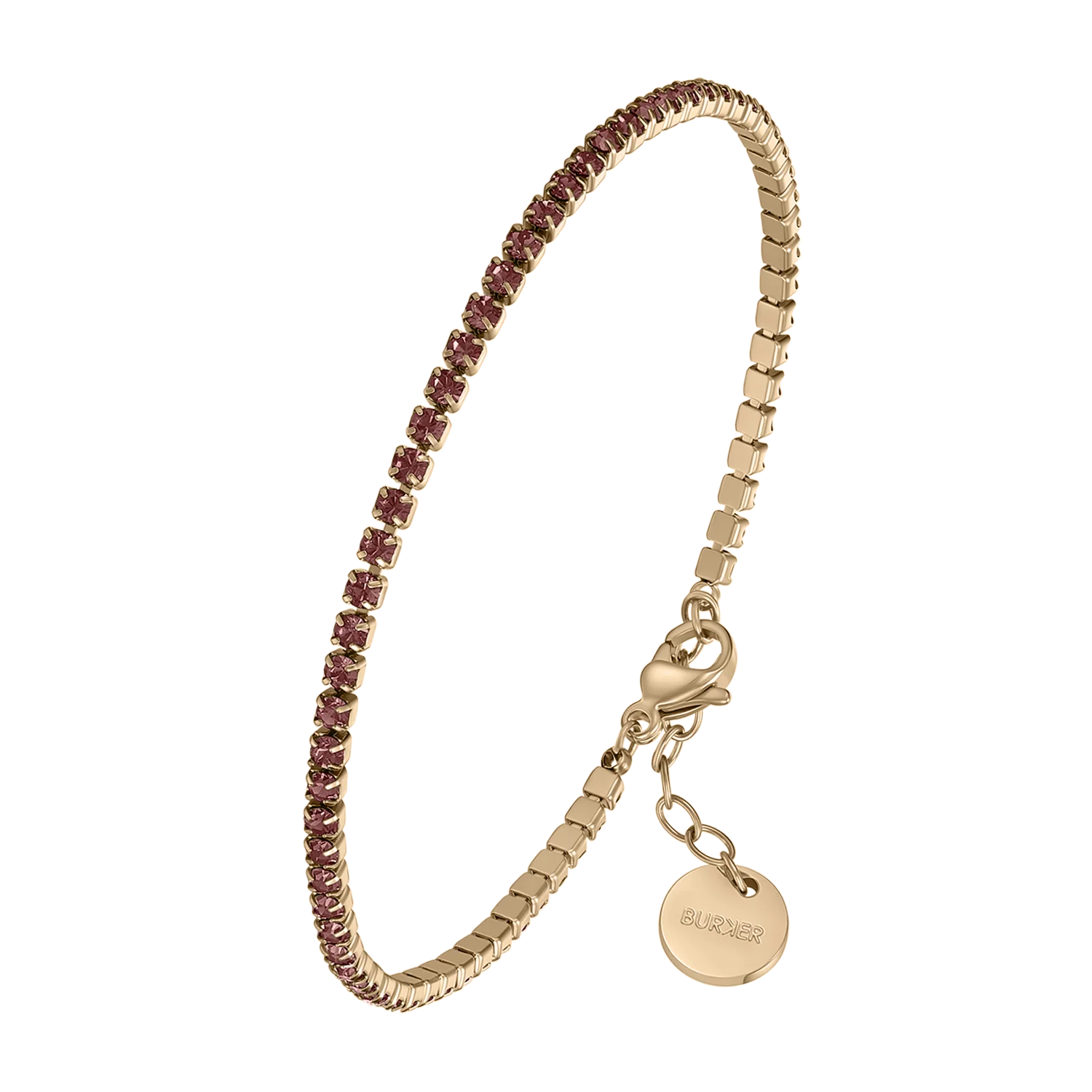 Ava Petite Gold Burgundy Bracelet
