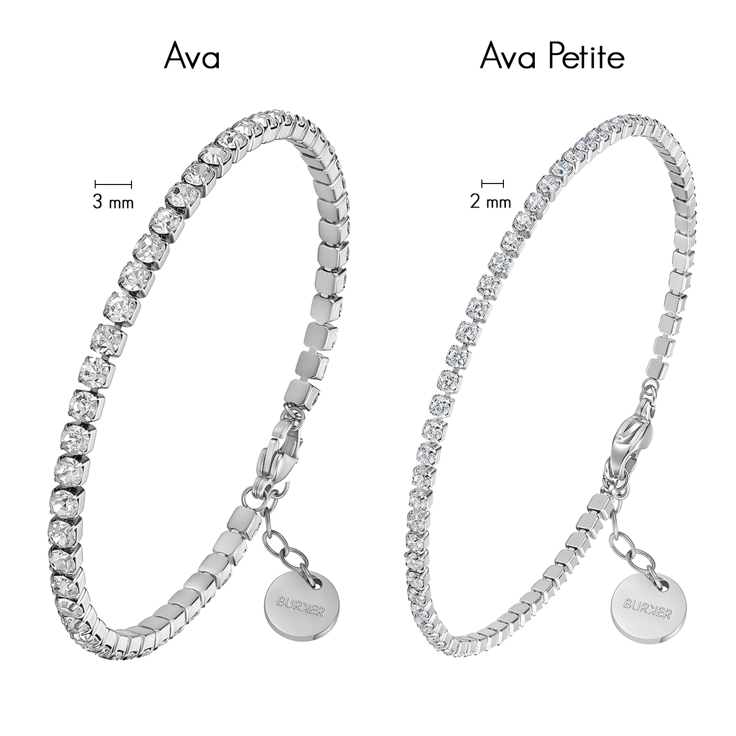 Ava Petite Silver White Bracelet - Image 3