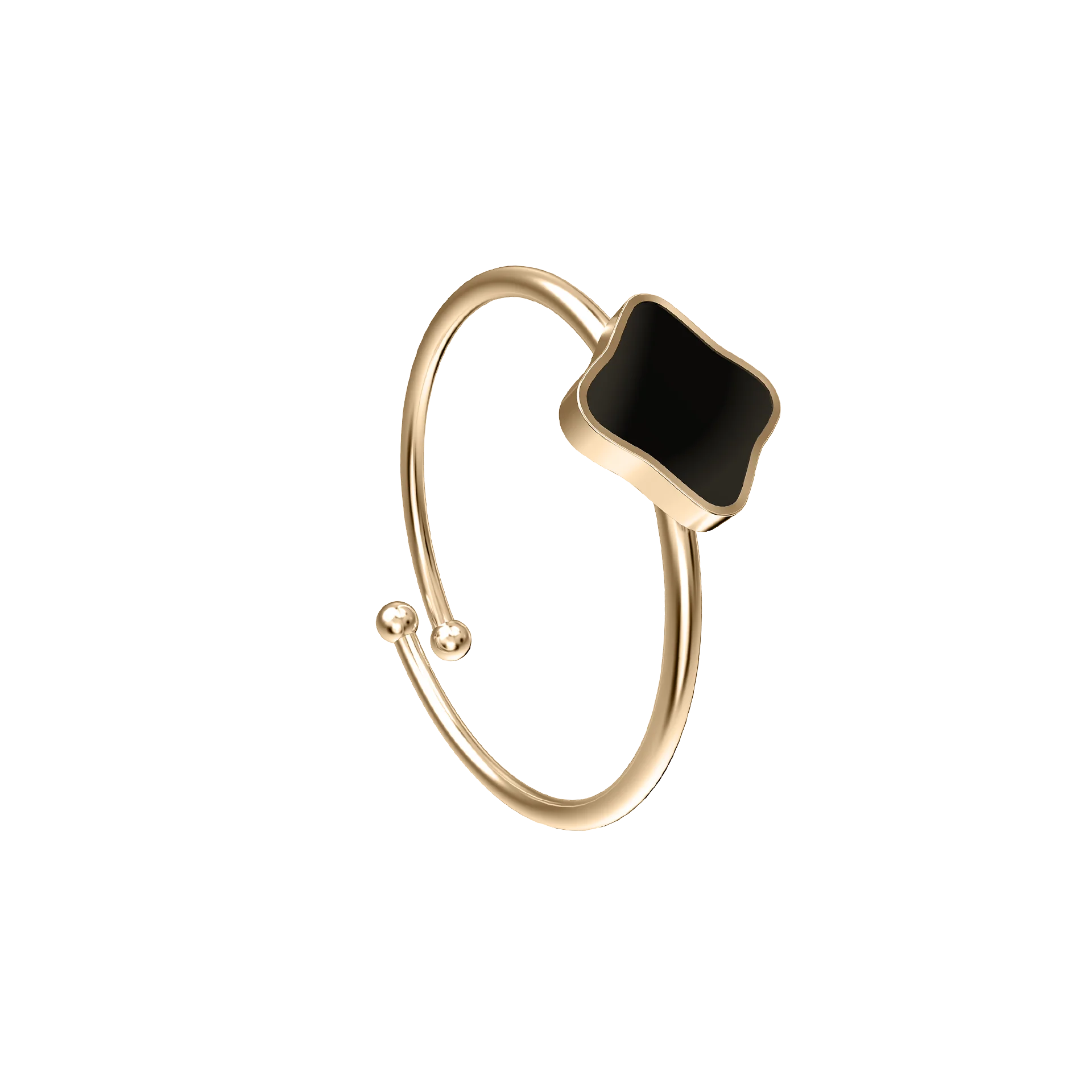 Flora Gold Black Ring