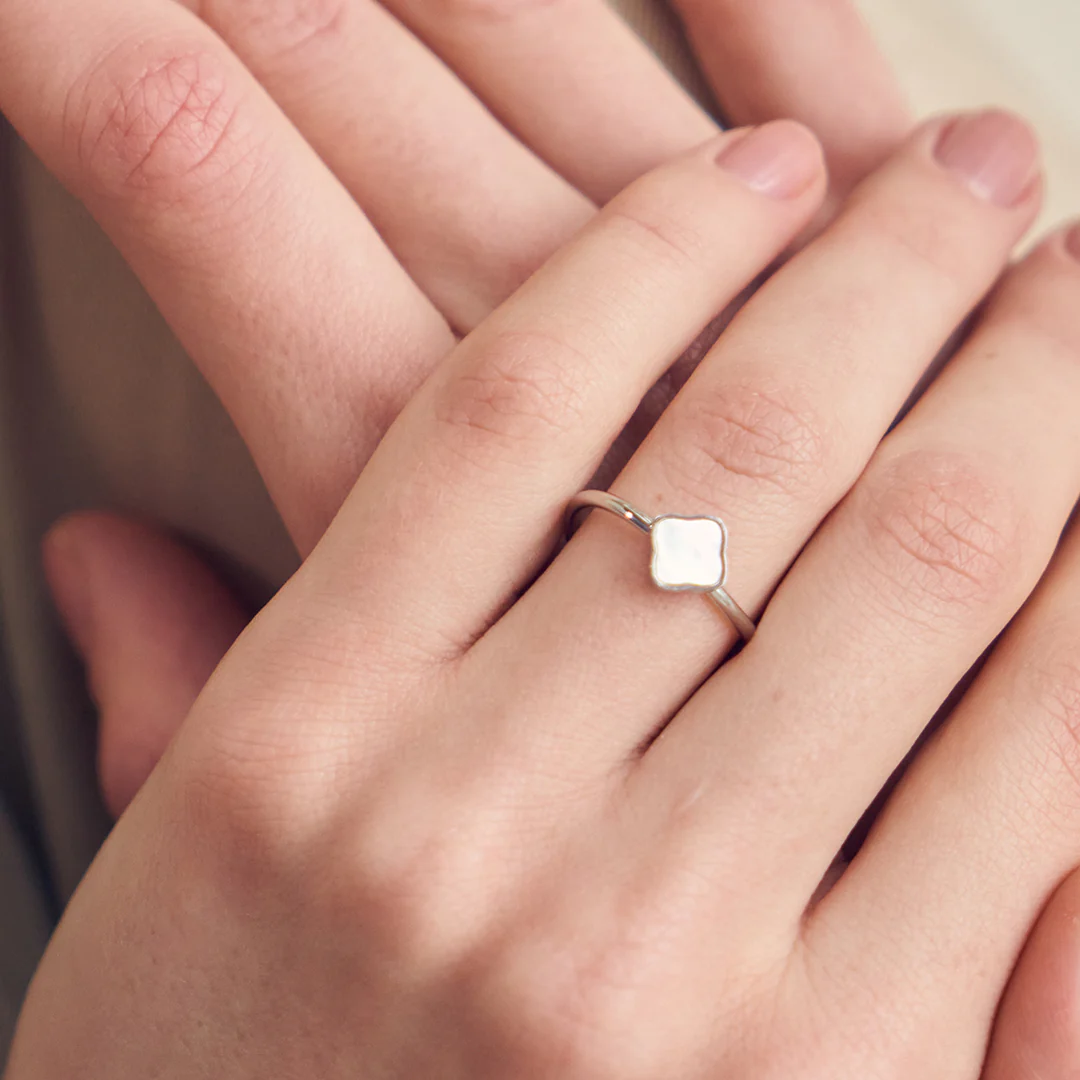 Flora Silver White Ring - Image 2